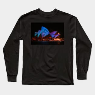 Opera House In Blue & Red Long Sleeve T-Shirt